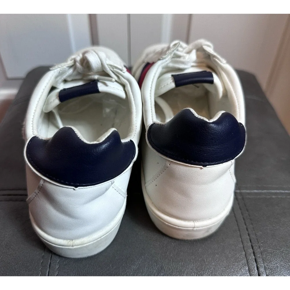 Chaps Varsity Women's Shoes Size 8.5 M Lace Up Sneakers White Navy‎ Red Logo